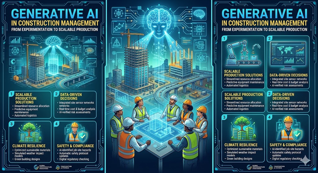 AI in construction industry
Construction management technology
Generative AI in construction
AI-powered project management
BIM and artificial intelligence
Future of construction technology
AI in project planning
Digital transformation in construction